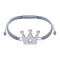 Ювелирные украшения - Браслет плетеный UMa&UMi Корона большая Swarovski серебристый (9251617889149)