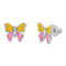 Ювелирные украшения - Серьги UMa&UMi Бабочка с кристаллами желто-розовые (2062318657190)