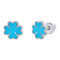 Ювелірні прикраси - Сережки UMa&UMi Чотирилисник блакитні (7503317564591)