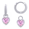 Ювелірні прикраси - Сережки з підвісами UMa&UMi Серце сяюче рожеве (0010000016086)