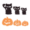 Аксесуари для свят - Набір наліпок Yes Fun Хелловін Чорний кіт та гарбузи 12 шт (973709)