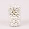 Аксесуари для свят - Кульки скляні Flora D 2,5 см 48 шт Сріблястий з білим (44518) (MR62952)
