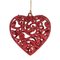 Аксесуари для свят - Підвіска новорічна Flora Серце 7,5 см Червоний (12271) (MR62699)