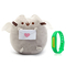 М'які тварини - Набір М'яка іграшка Pusheen cat з листом Gray і дитячий силіконовий браслет від комарів (vol-1089)