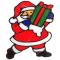 Аксессуары для праздников - Силиконовая наклейка на стекло "Санта Клаус с подарком" Bambi 13-63-07 20 х 15 см (63704)