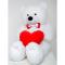 М'які тварини - Плюшевий ведмедик з серцем Mister Medved Террі 160 см Білий (036)