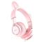 Портативні колонки та навушники - Навушники накладні з мікрофоном та котячими вушками Hoco W36 Cat ear 3.5 мм 1.2 м Pink (28913_2047742)