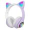 Портативные колонки и наушники - Полноразмерные наушники беспроводные Cat Headset M23 Bluetooth с RGB подсветкой и кошачьими ушками Purple (CPK 7695/2)