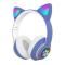 Портативні колонки та навушники - Навушники Котячі вушка Cute Headset 280ST Bluetooth MicroSD FM-Радіо Сині+Картка пам'яті (AN 23868/8)