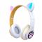 Портативні колонки та навушники - Дитячі навушники з вушками CatEar ME-3CE Bluetooth бездротові з LED підсвічуванням та MicroSD до 32Гб White (GD HS-309/5)