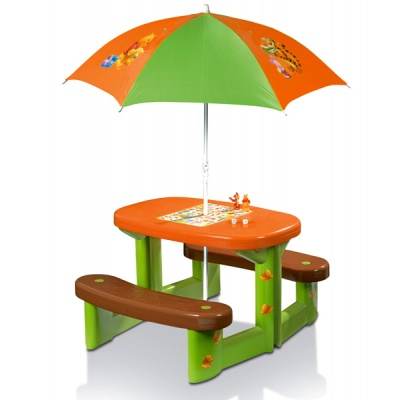 Ігрові комплекси, гойдалки, гірки - Дитячі меблі Столик Winnie з парасолькою Smoby (31151)
