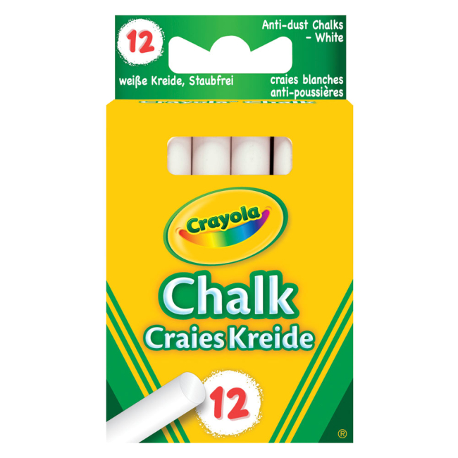 Канцтовары - Набор мелков Crayola Белый мел 12 шт (0280)