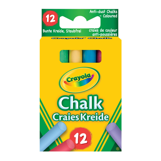 Канцтовари - Crayola 12 кольорових крейд зі зниженим виділенням пилу (281)