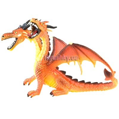 Фігурки тварин - Іграшка-фігурка Bullyland Дракон помаранчевий двоголовий (75598)