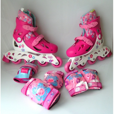 Ролики детские - Детские роликовые коньки Polly Pocket с набором защиты (970059/33)