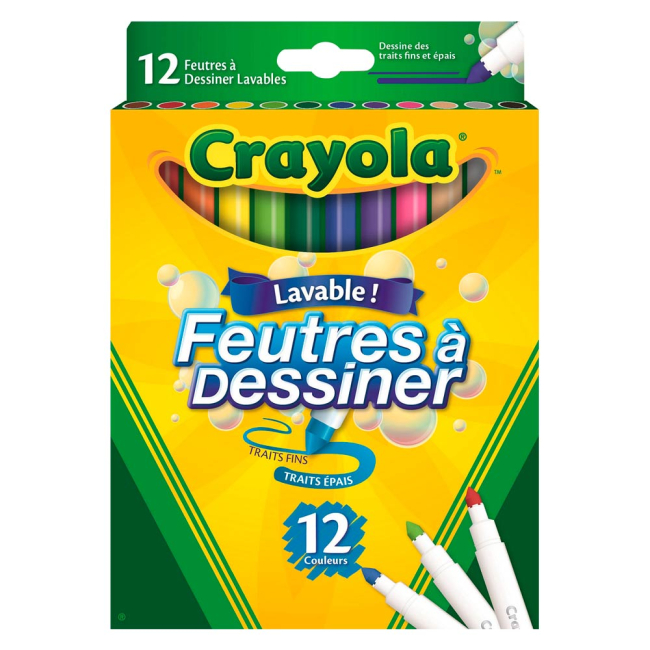 Канцтовари - Фломастери Crayola що відмиваються 12 шт (7509)
