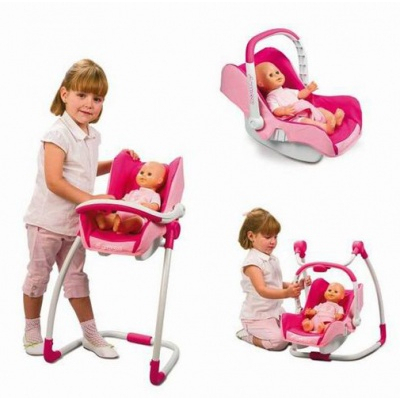 Мебель и домики - Аксессуар  Сиденье-качели-стульчик Smoby 3 в 1 (550689)