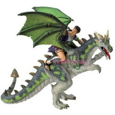 Фігурки тварин - Іграшка-фігурка Bullyland Дракон з наїзником (75587)