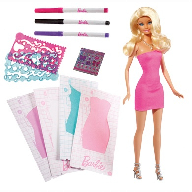 Одежда и аксессуары - Игровой набор Студия дизайна одежды Раскраски для платья Barbie (W3923) (Ш3923)