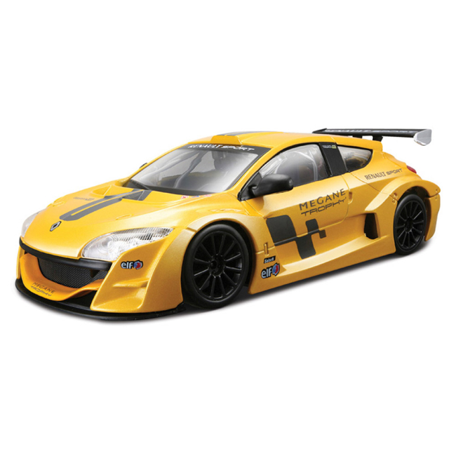 Конструктори з унікальними деталями - Авто-конструктор Bburago Renault Megane trophy жовтий 1:24 (18-25097)