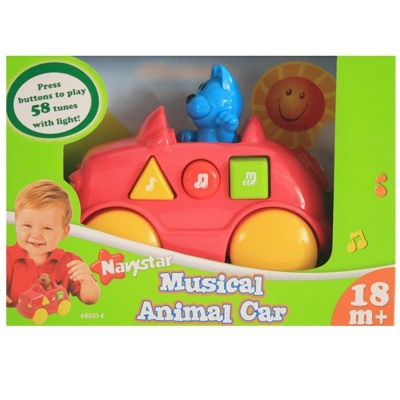 Розвивальні іграшки - Музична іграшка Тваринка в машинці в асорт (68051-E)