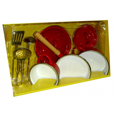 Дитячі кухні та побутова техніка - Кухонний набір емальованого посуду Champion (СН 2002EMR)