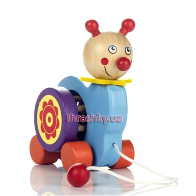 Машинки для малюків - Іграшка з дерева Каталка Равлик Руді (Д319у)