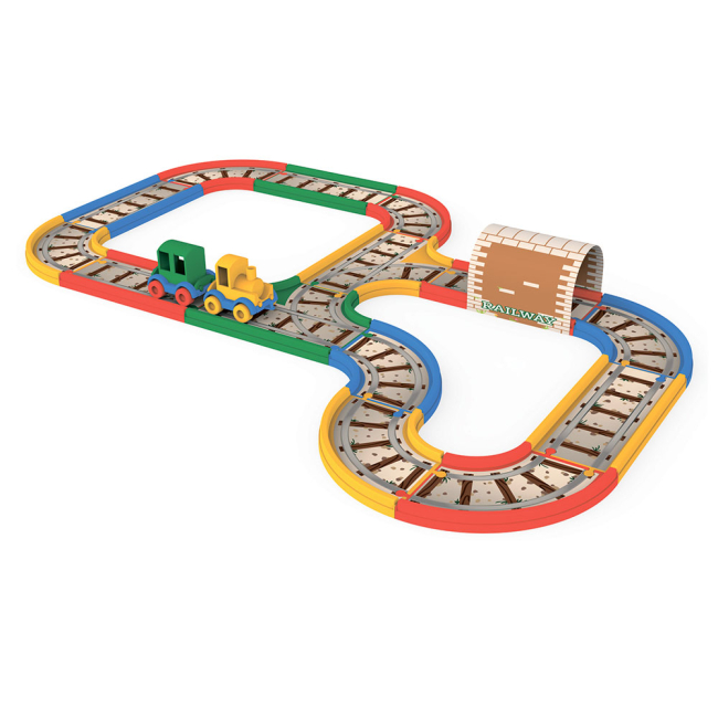 Железные дороги и поезда - Игровой набор Wader Kid cars Железная дорога 310 см (51701)