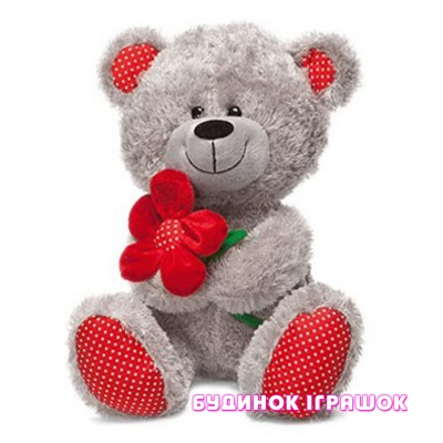 Мягкие животные - Мягкая игрушка Lava музыкальная Медведь с красным цветком (LF1096)