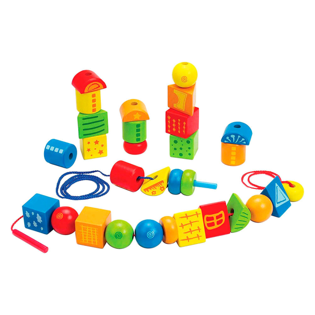 Розвивальні іграшки - Шнурівка з геометричними фігурами (E1019)