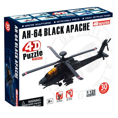 Конструкторы с уникальными деталями - Сборная модель Вертолет AH-64 Black Apache 4D Master (26300)