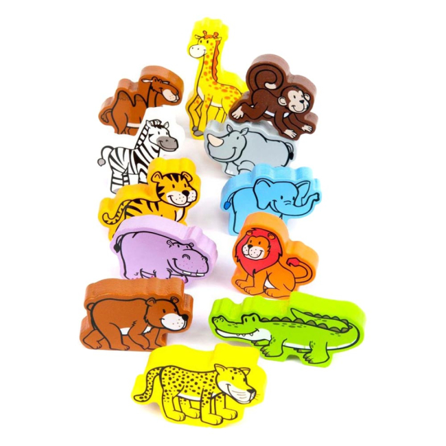 Фігурки тварин - Набір фігурок Hape Дикі тварини 12 шт (E0903)