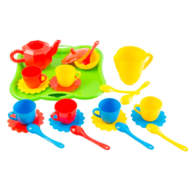 Детские кухни и бытовая техника - Игровой набор Посуда Ромашка Wader 24 элемента (39156)