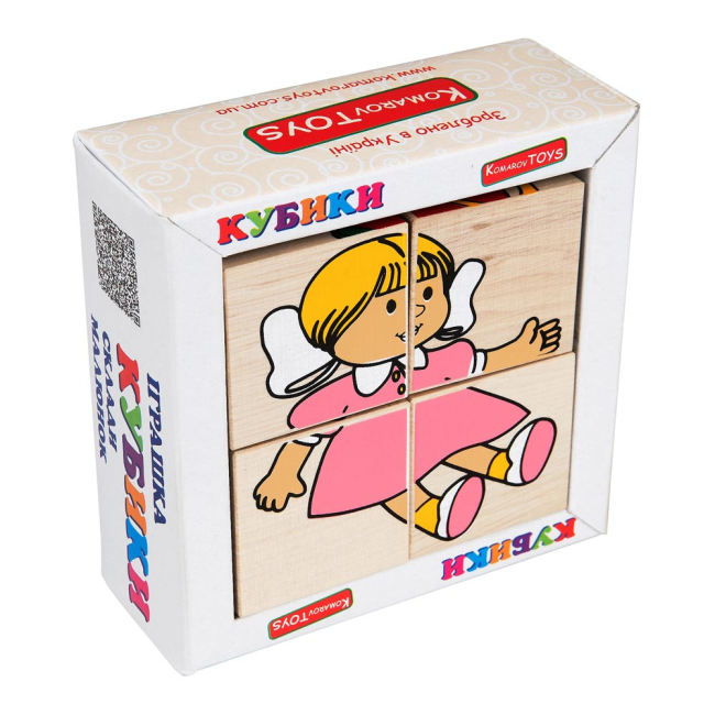 Розвивальні іграшки - Кубики Komarov toys Склади малюнок Іграшки 4 штуки (Т 608)