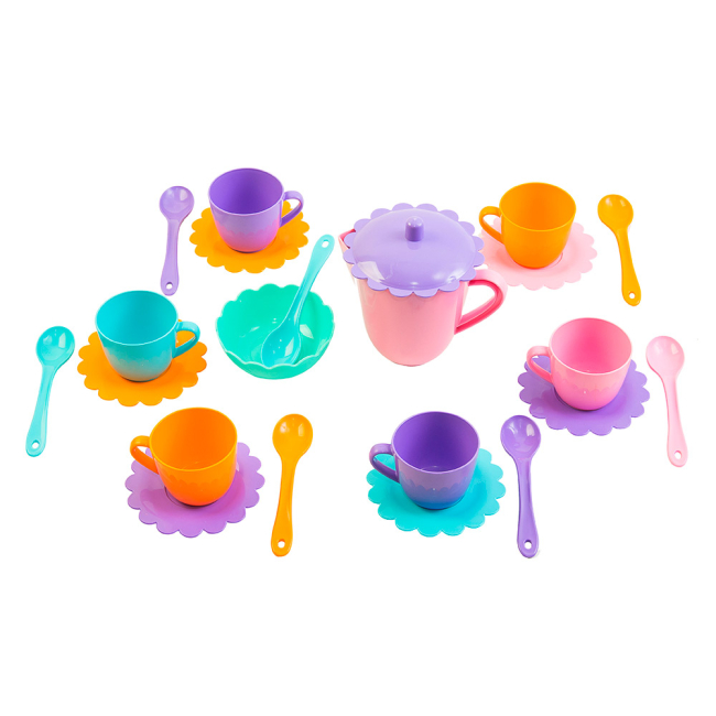 Детские кухни и бытовая техника - Игровой набор посуды Ромашка Wader 22 элемента (39132)