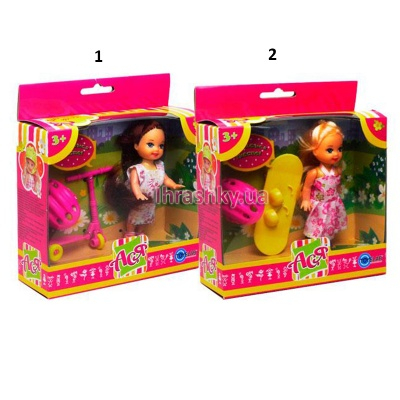 Ляльки - Ігровий набір з лялькою Швидше вітру на самокаті; 11 см; Ася (31016)