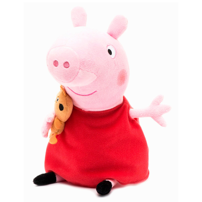 Персонажи мультфильмов - Мягкая игрушка Peppa Pig Пеппа с игрушкой 30 см (25097)