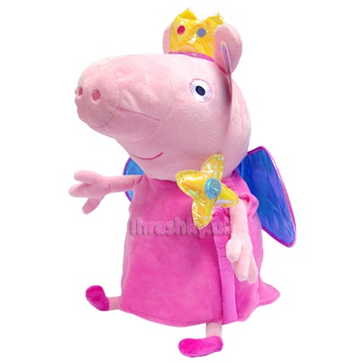 Персонажи мультфильмов - Мягкая игрушка Пеппа-принцесса с короной и палочкой (45 см) (24210)