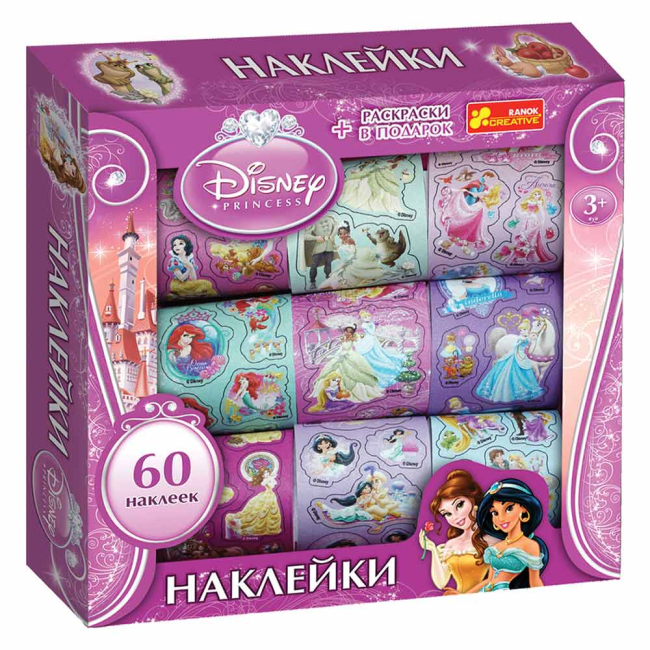 Наборы для творчества - Набор для творчества RANOK Наклейки в коробке Дисней Принцессы (14153105Р)