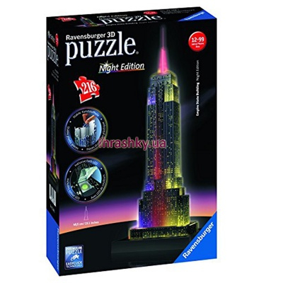 3D-пазли - 3D пазл-нічник Нічний Empire State Building Ravensburger (12566)
