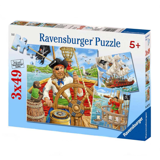 Пазлы - Пазл Приключения пиратов Ravensburger 3 х 49 (9275) (09275)