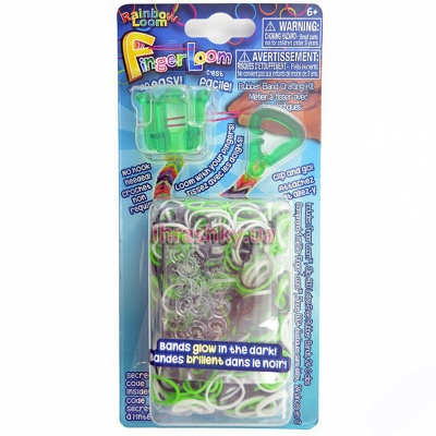 Набори для творчості - Набір для плетіння браслетів із резиночок Finger Loom зелений(R0041)