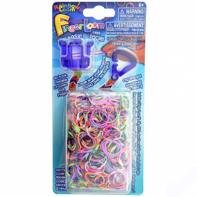 Набори для творчості - Набір для плетіння браслетів із резиночок Finger Loom фіолетовий(R0040)