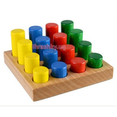 Развивающие игрушки - Игрушка из дерева Сортер Цилиндры цветные РУДІ (Ду-42)