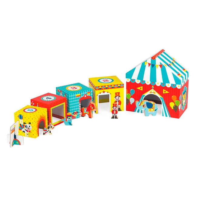 Развивающие игрушки - Игровой набор Janod Кубики Цирк (J02800)