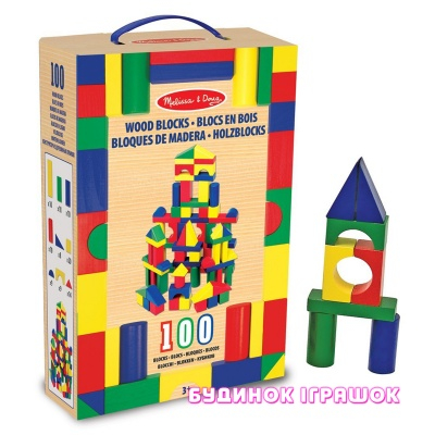 Розвивальні іграшки - Набір дерев'яних кубиків Melissa & Doug 100 шт (MD10481)