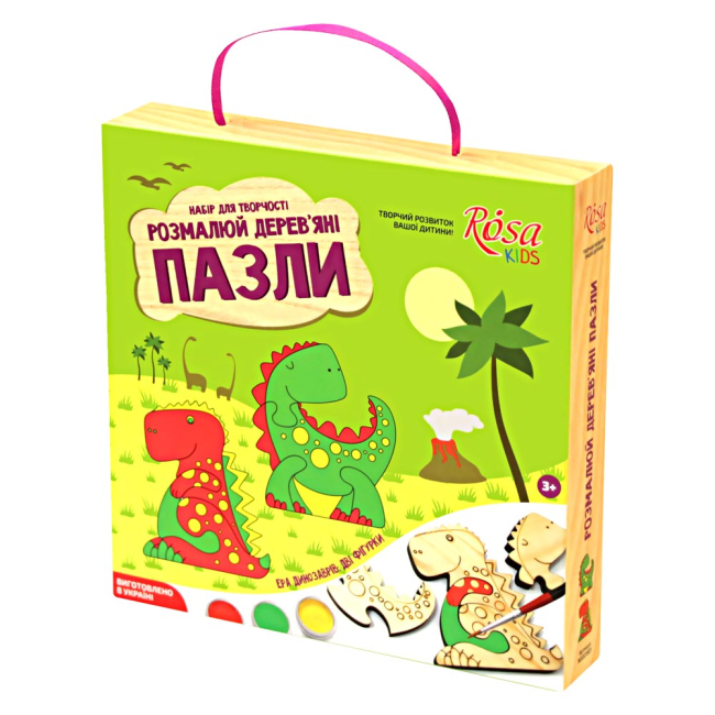 Развивающие игрушки - Набор деревянных пазлов "Эра динозавров" Rosa (N0001901)