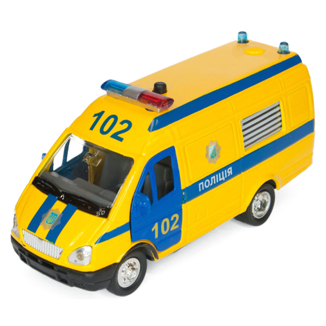 Транспорт і спецтехніка - Автомодель Технопарк Газель Поліція жовта (CT-1276-17P)
