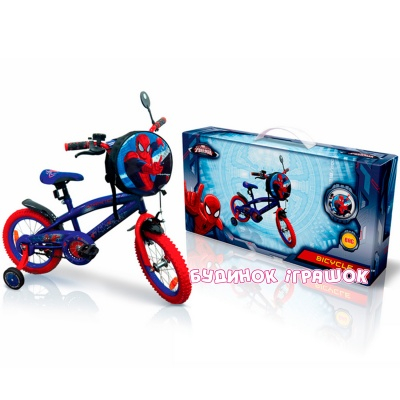 Велосипеди - Велосипед двоколісний з дзвінком і дзеркалом Spider-Man (SP1601)