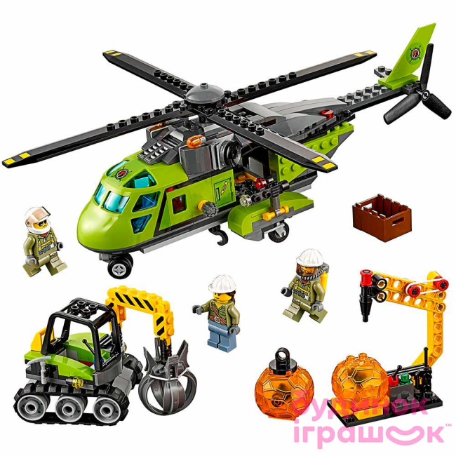 Конструктори LEGO - Конструктор Вулкан: вертоліт для доставки запасів LEGO City (60123)